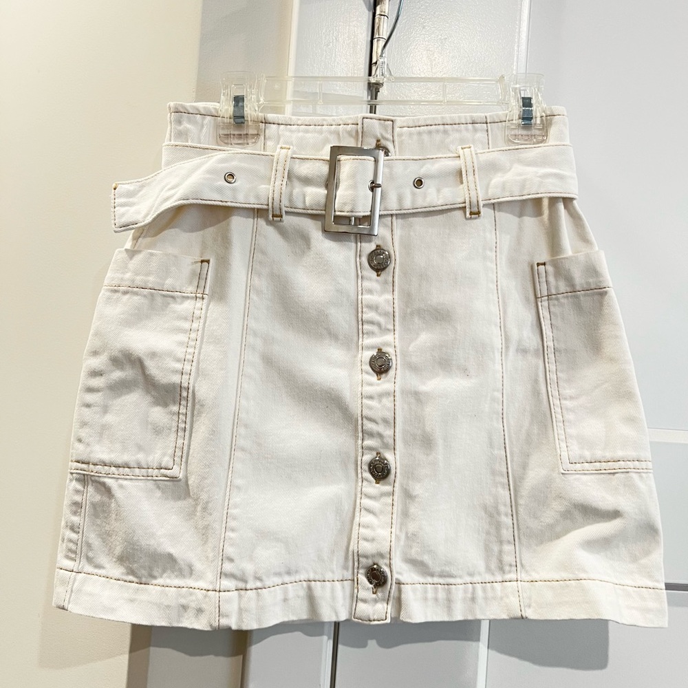 White mini skirt